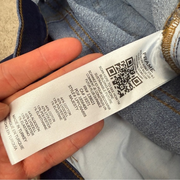 Frame le Palazzo crop majesty Rae dark wash ultra wide leg jeans size 34 waist - Picture 8 of 8